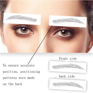 Autocollant de tatouage temporaire en forme de cheveux <span class=keywords><strong>3D</strong></span> imperméable à l'eau pour le toilettage des sourcils façonnage de l'arc en papier - Product Image 4