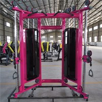Système de poulies croisées doublement réglable pour fitness commercial, appareil d'entraînement multifonctionnel sécurisé, capacité 1,6T, poids utilisateur max. 200 kg