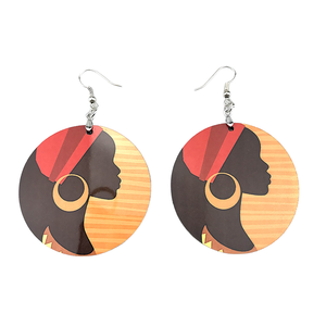 Pendientes Redondos de Madera de Doble Cara Personalizados y Creativos para el Año Nuevo Chino, Hechos a Mano con Sublimación - Product Image 1