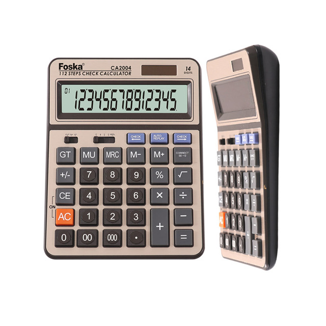 FOSKA Dual Power Multi-function Calculator with Big Buttons and Large Display for Detailed Budgeting Schoolwork and Office Tasks