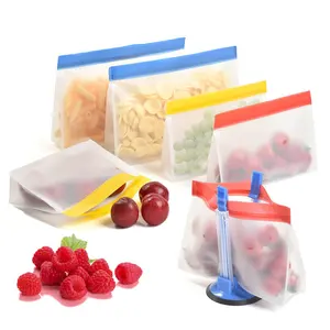 China Supplier Semitransparent Plastic Zipper Fruit Vegetable Preservation Kitchen Storage Packaging Bag