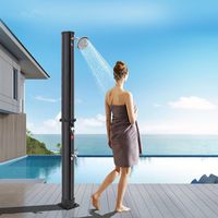 Colonne de douche solaire en PVC, capacité 35L, douche extérieure autoportante avec tête rotative pour plage et piscine, emballage pour vente par correspondance
