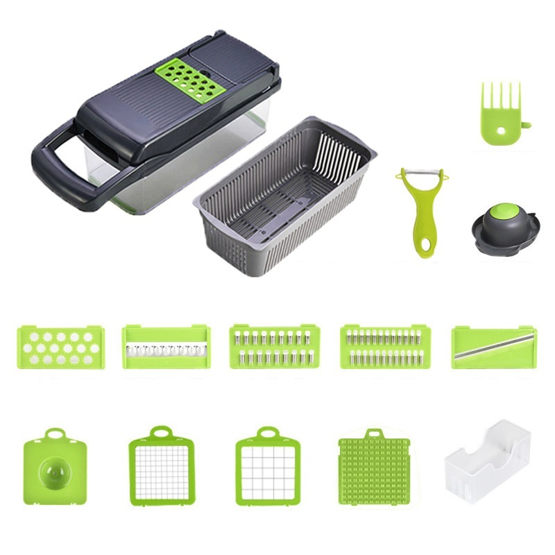 Ensemble vert de 16 pièces (4 couteaux + 9 couteaux)