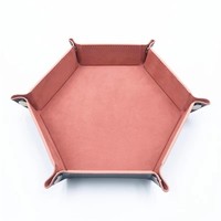 Tablero de Dados Plegable en Forma de Hexágono, de Terciopelo y Cuero, Portátil, para Juegos de Mesa RPG, DND, TRPG