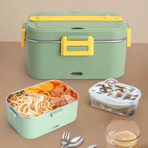 Electric Lunch Box Heated Lunch Box Double Voltage Bento Box 304 Stainless Steel Food Container Multifunction Cartoon Square