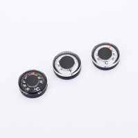 Termometer plastik bulat Mini, praktis tahan air, termometer panggilan skala 20mm akurasi tinggi kantor