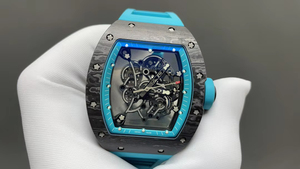 Reloj Deportivo de Lujo de Alta Gama 055, Automático, de Fibra de Carbono, Estilo de Diseñador, Cuadrado Azul Transparente, Correa de Goma de Alta Calidad - Product Image 4