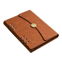 Libreta de Anillas A5 de Cuero Promocional para Negocios, con 6 Anillas, Espiral, Hojas Sueltas, Magnética, Logotipo Personalizado, Color Personalizado de Alta Calidad