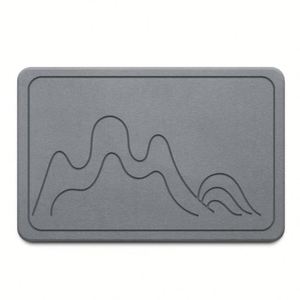 Custom logo Dry Instantly Stone Water Absorbent <b>Bath</b> Mat Non-slip Fast Drying Geometric <b>Bath</b> Mat Carving Diatom <b>Bath</b> Stone Mat - Product Image 2