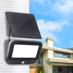 IP65 No Wiring Outdoor ABS Waterproof Motion Sensor Solar Wall Light For Garden Pathway Walkway