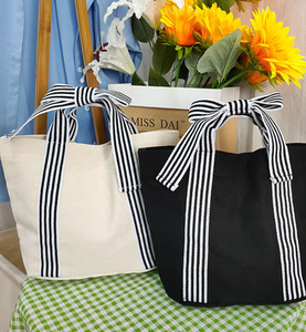 Bolsa de lona de algodón grueso, duradera, reutilizable, portátil, de color personalizado, para compras y viajes. - Product Image 1