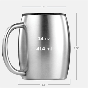 Taza de cerveza con tapa promocional, taza de café de vientre grande con aislamiento de doble pared y mango curvo <span class=keywords><strong>para</strong></span> uso en oficina - Product Image 2