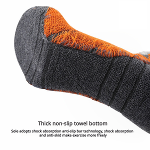 Chaussettes de ski professionnelles en <span class=keywords><strong>laine</strong></span> épaisse tricotée sur mesure pour adulte, montantes, chaudes, avec revers en tissu éponge, pour le sport, vente en gros - Product Image 2