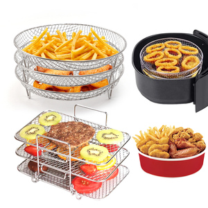 Accessoires pour friteuse à air chaud, compatibles avec les aliments : grille en acier inoxydable, panier de friture, plaque de cuisson avec poignée de transport, ustensiles de cuisine, lavable au lave-vaisselle - Product Image 4