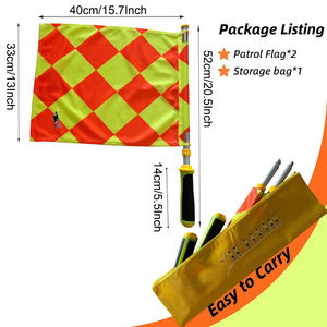 2 Buah Bendera Wasit Profesional yang Dapat Diputar dan Dilepas untuk Acara Sepak Bola Resmi, Bendera Wasit Tahan Air dengan Tas PU - Product Image 5