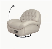 Fauteuil inclinable électrique de style minimaliste, chaise simple en similicuir pour salon, fauteuil de détente inclinable.