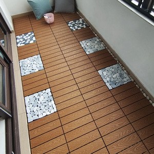 Gạch lát sàn PVC chống trơn trượt, chống thấm nước, kích thước 300x300MM, thiết kế gỗ nhựa thời trang, kiểu dáng tự lắp đặt cho sân thượng ngoài trời, vân gỗ - Product Image 5