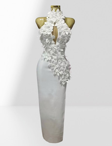 Vestido Elegante Ecowalson sin Mangas con Abertura Alta y Diseño <span class=keywords><strong>de</strong></span> Pétalos, Ideal <span class=keywords><strong>para</strong></span> Fiestas, Eventos y <span class=keywords><strong>Bodas</strong></span> - Product Image 6