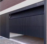 ATMOS Maison de luxe encastrée Porte de garage sectionnelle électrique aspect bois Grain 16X7 à latte Moderne