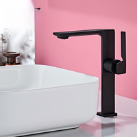 Robinet de lavabo moderne noir et doré à poignée unique pour eau chaude et froide, de luxe, personnalisé, pour la vente en gros