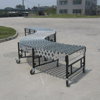 Convoyeur à rouleaux de roue de patin en plastique mobile en acier inoxydable manuel télescopique flexible extensible alimenté par gravité