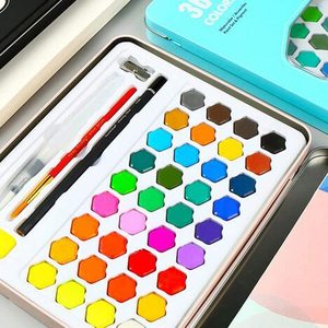 Keep Smiling Ensemble de peinture à l'<span class=keywords><strong>aquarelle</strong></span> solide 36 couleurs Boîte en fer Peinture pour étudiants Artiste <span class=keywords><strong>Dessin</strong></span> Art <span class=keywords><strong>Aquarelle</strong></span> portable - Product Image 3