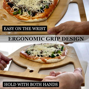 Bandeja de bambú para pizza con asa, tabla de servir de madera de 12 pulgadas para pizza y postres, uso en restaurantes - Product Image 3