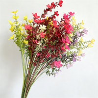 L-065 Vente en gros de bouquets de jasmin artificiels faits à la main en soie, longues tiges, fleurs artificielles blanches, arrangement pour mariage, Noël