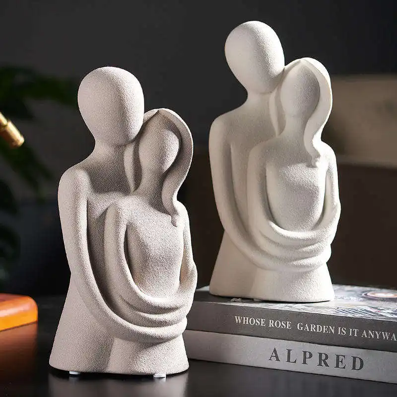 Nordic Abstract Statue Sculpture Thinker Character Ornaments Decoration Resin Ceramic Crafts Living Room Home Decor Gift