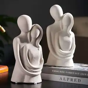 Nordique abstrait Statue Sculpture penseur personnage ornements décoration résine céramique artisanat salon décor à la maison cadeau