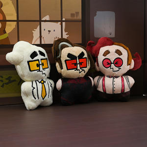 Jouets en peluche personnalisés à faible MOQ, figurines en peluche avec lunettes roses et bretelles, poupée miniature de 10 cm, pendentif en peluche à suspendre - Product Image 3