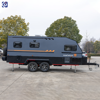 Caravane tout-terrain CAMPTRL aux normes australiennes, 17 pieds, caravane de luxe en fibre de verre avec grand canapé-lit, caravane familiale hybride