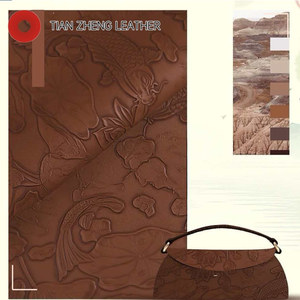 Similicuir PVC imperméable gaufré motif carpe et lotus 3D pour sacs à main, trousses de maquillage, vêtements, décoration intérieure, artisanat et ceintures - Product Image 5