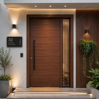 Porte d'entrée extérieure pivotante en aluminium de luxe moderne Grandsea pour appartement résidentiel