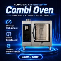 Four combiné électrique 6 GN 1/1 professionnel à écran tactile 11,1 kW 380-415 V, four commercial pour boulangerie et restaurant