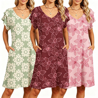 Ensemble de vêtements décontractés pour femmes, 2 pièces, imprimé floral hawaïen personnalisé, haut à manches courtes + robe, respirant, vêtements amples pour l'été
