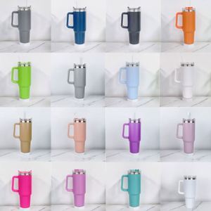 40oz & 30oz <b>Double</b> <b>Wall</b> Stainless Steel Tumbler with Handle Straw BPA Free Lid-Eco-Friendly Travel <b>Mug</b> Customized Color & Logo - Product Image 1