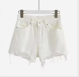 Jeans déchirés sexy pour femmes de haute qualité Jeans taille haute colorés Denim Shorts Usine En Gros Style Décontracté Bouton pour l'été - Product Image 3