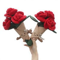 EZBABY Peluche Créative en Forme de Hamburger et Bouquet de Roses, Jouet en Peluche à Tenir en Main, Cadeau de Saint-Valentin, Vente en Gros, Faible MOQ