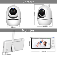 Wistino - Nueva Cámara Inteligente para el Hogar con Pantalla de 5 Pulgadas, Batería, Visión Nocturna, Audio Bidireccional, Monitor de Seguridad Interior para Bebés