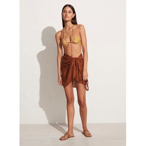 Women Short <strong>Sarongs</strong> Beach Wrap Sheer Bikini Wraps Chiffon Cover Ups for Swimwear Beach Wrap Dark <strong>Brown</strong> Linen <strong>Sarong</strong> - Product Image 2