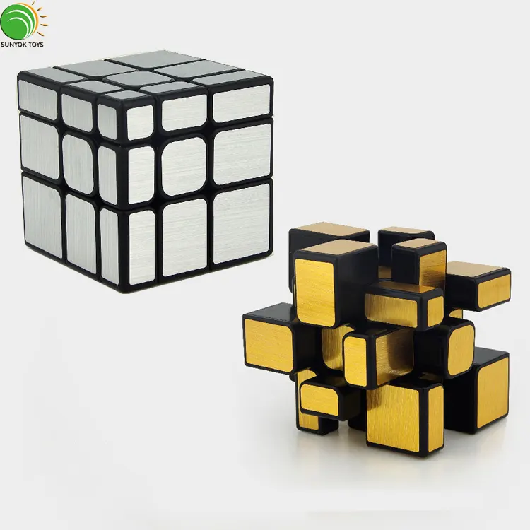 Moyu Meilong 3X3 Spiegel Cube Zilver Goud Magische Kubus
