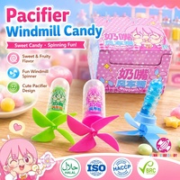 Groothandel op maat gemaakte private label tepelvormige lolly windmolen speelgoed fruit smaak harde snoep speelgoed voor kinderfeestjes