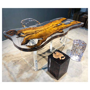New Arrival <strong>Cedar</strong> Burl <strong>Wood</strong> Hotel Art Design Blue Resin Epoxy Table Top - Product Image 1