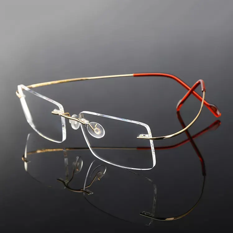 New Frameless Fashion Women Lightweight Optical Frames Titanium Rimless Screwless Glasses Frames