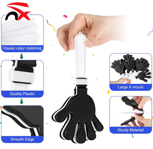Vente en gros de claquettes en plastique sonores pour événements sportifs, noir et blanc, pour supporters de football - Product Image 2