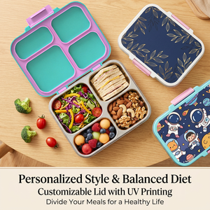 AOHEA Custom Portable Food Container Sandwich Microwave Leak Proof <b>Tiffin</b> 304 Stainless Steel Loncheras Kids Bento Lunch <b>Boxes</b> - Product Image 6