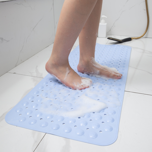 Extra Long Solid Modern Non-Slip Eco-Friendly Machine Made <strong>Bath</strong> <strong>Mat</strong> PVC Bathtub <strong>Mat</strong> Soft Shower Floor <strong>Mat</strong> with Drain Holes - Product Image 4