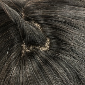 Mái tóc giả bằng tơ tơ tự nhiên, nối tay, kích thước 14x16cm, phần đỉnh đầu tự nhiên, tóc người Remy, kẹp tóc nối cho nữ - Product Image 3