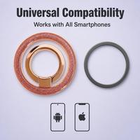 Support magnétique pour téléphone Glitter N52, anneau de maintien rose doré, support pliable rotatif à 360° avec adaptateur